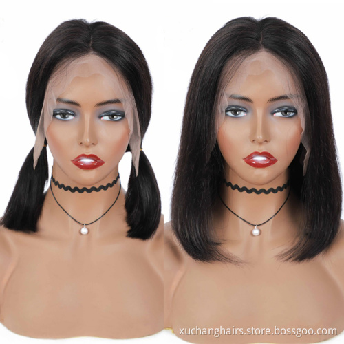 Cheap Price Short Bob Human Hair Wig,8inch-14inch Wholesale Mink Brazilian Hair Wig,4x4 Closure Short Bob Wigs For Black Women